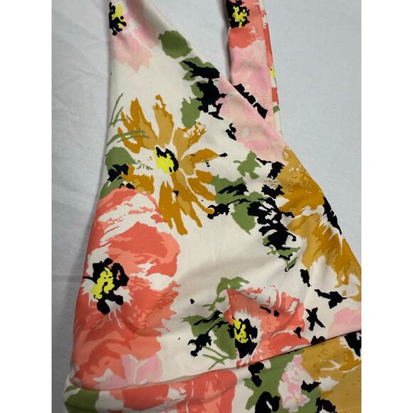 Volcom Counting Down Halter Bikini Top Size XL Floral - Picture 3 of 8